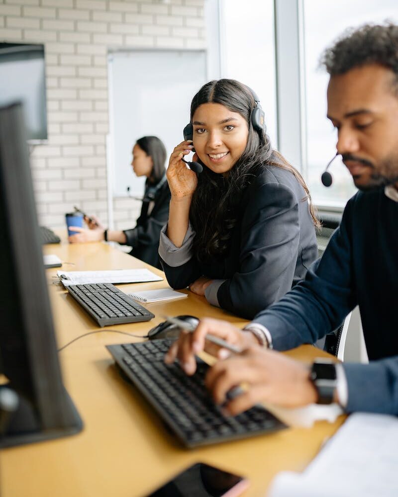 Group of People Working in a Call Center